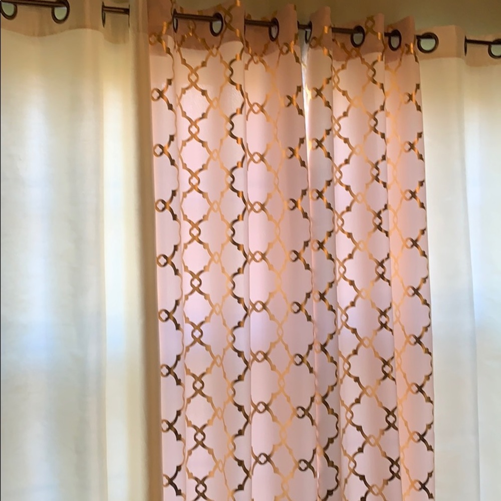 Bebe gold/ cream curtains set of two panels